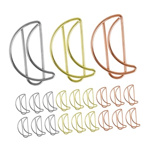 PartyKindom 90 Stück Teiliges Metall Mondförmige Büroklammern Bunte Papierclips als Lesezeichen Memohalter für Bücher Dokumente und Planer Kreative Büroorganisation für Schüler und Lehrer PartyKindom 90 Stück Teiliges Metall Mondförmige Büroklammern Bunte Papierclips als Lesezeichen Memohalter für Bücher Dokumente und Planer Kreative Büroorganisation für Schüler und Lehrer von PartyKindom