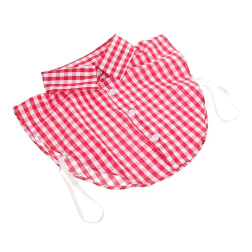 PartyKindom Abnehmbarer Damen Fake Collar aus Baumwolle Karierter Vintage blusenkragen Eleganter Kurzkragen für Vielseitige Outfit kombinationen Einfache Befestigung Modischer Roter Look von PartyKindom