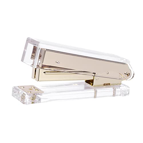 PartyKindom Acryl Gold Bürohefter Eleganter Tischhefter Roségold für Stilvolle Schreibtische Hochwertiges Acryl Langlebig Rutschfeste Füße für Büro und Studium von PartyKindom