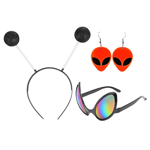 PartyKindom Außerirdische Partybrillen und Haarband Leicht Langlebig Vielseitig für Kostümpartys Fotorequisiten Cosplay Geeignet für Halloween Weihnachten Karneval und Erwachsene von PartyKindom