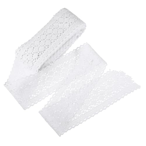PartyKindom Baumwoll Spitzenband Weiß Breit Yards Spitze Borte für DIY Handwerk Geschenkverpackung Hochzeitsdeko Gardinen Saum Sofa Fransenabschluss von PartyKindom