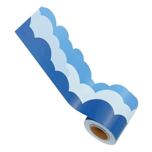 PartyKindom Blauer Himmel Randaufkleber Selbstklebende Wolken Bordüre für Klassenzimmer Schwarze Tafel Party und Wohnungsdekoration Wiederverwendbar und Leicht Anzubringen von PartyKindom