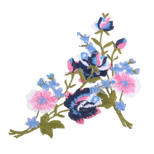 PartyKindom Blumen Stickerei Aufnäher Motiv Bügelbilder Nähapplikationen Vielseitige DIY Stoff Patches für Jeans Jacken Hüte Taschen Einfache Anbringung Dekorative Reparatur von PartyKindom