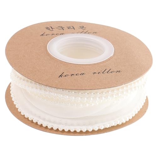 PartyKindom Breites Geschenkband mit Perlenbesatz Glatte Oberfläche Schneidbar Leichtes Dekoband für Geschenkverpackung DIY Basteln Hochzeit Party ca Perlenweiß Multifunktional PartyKindom Breites Geschenkband mit Perlenbesatz Glatte Oberfläche Schneidbar Leichtes Dekoband für Geschenkverpackung DIY Basteln Hochzeit Party ca Perlenweiß Multifunktional von PartyKindom