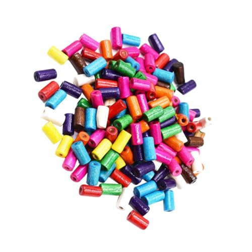 PartyKindom Bunte Zylindrische Holzperlen Ca DIY Spacer Beads Natürliche Holzperlen mit Mini Kreative Schmuck und Bastelperlen für Heimdeko von PartyKindom