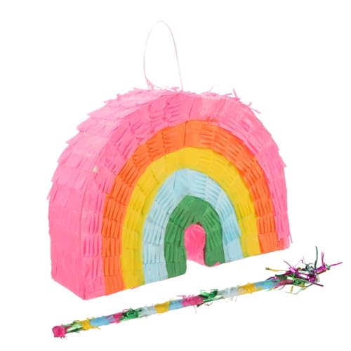 PartyKindom Buntes Regenbogen Pinata mit Stöcken Mexikanische Partydeko Kindergeburtstag Farbenfrohe Fiesta Deko für Jungen und Mädchen zum Befüllen und Aufhängen PartyKindom Buntes Regenbogen Pinata mit Stöcken Mexikanische Partydeko Kindergeburtstag Farbenfrohe Fiesta Deko für Jungen und Mädchen zum Befüllen und Aufhängen von PartyKindom