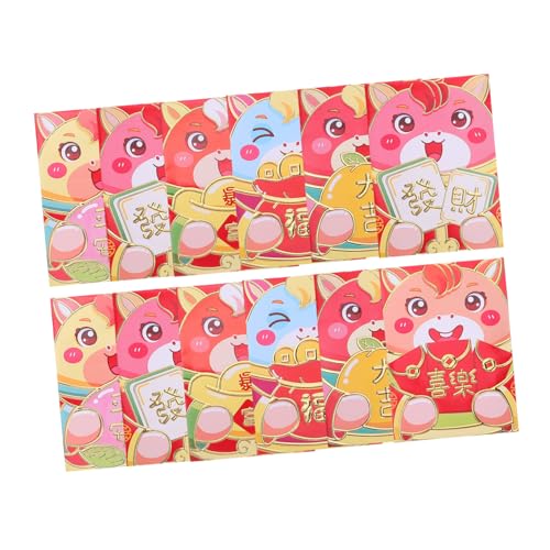 PartyKindom Chinesische Neujahrsumschläge Lucky Money Hong Bao mit Pferdemotiv Knickfest für Frühlingsfest Geschenke und Feierlichkeiten von PartyKindom