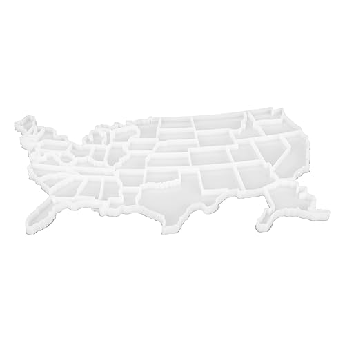 PartyKindom DIY Amerika Karte Puzzle Silikonform Epoxidharz Gießform für Puzzlegestaltung Transparent für Bastelprojekte und Pädagogische Spiele für Craft Enthusiasten von PartyKindom