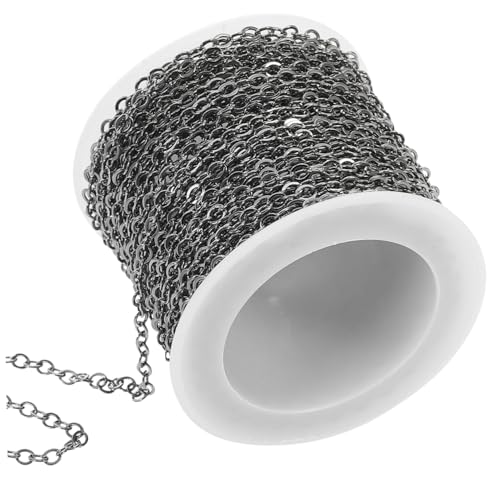 PartyKindom DIY Kupferkette mit Spule Langlebige Schwarze O Förmige Flachkette Vielseitige Schmuck und Bastelzubehör Geeignet für Armbänder Halsketten Taschen und Kleidung von PartyKindom
