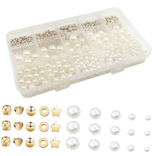 PartyKindom DIY Perlen Fünfzackige Spacer Perlen für Armbänder Ohrringe für Bastelprojekte und Schmuckherstellung mit Großem Lochdesign von PartyKindom