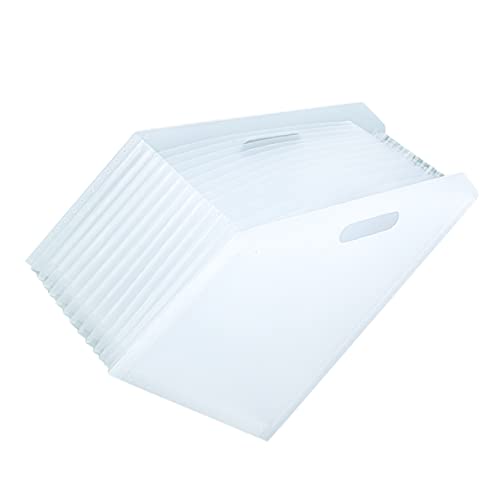 PartyKindom Datei Organizer aus Robustem Multi Layer Dateihalter für Schreibtisch zur Aufbewahrung von Dokumenten Büchern und Unterlagen Transparent Weiß von PartyKindom
