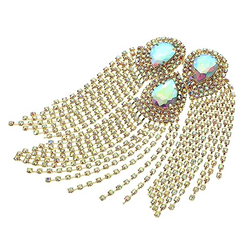PartyKindom Dekorative Fransen Applikation Strass Schmuck für Kleidung DIY Accessoire für Anzüge und Kleider Gold mit Ab Farben Langlebig und Elegant von PartyKindom