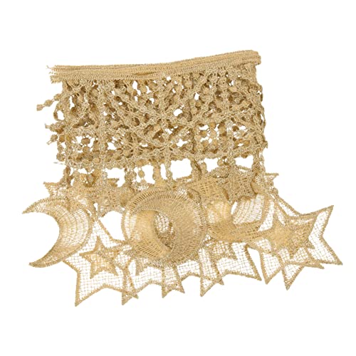 PartyKindom Dekorative Spitzenborte mit Stern Mond Design Lange Goldene Quasten Spitzenapplikation für Kleider DIY Nähzubehör Spitzenverzierung für Festliche Kleidung PartyKindom Dekorative Spitzenborte mit Stern Mond Design Lange Goldene Quasten Spitzenapplikation für Kleider DIY Nähzubehör Spitzenverzierung für Festliche Kleidung von PartyKindom
