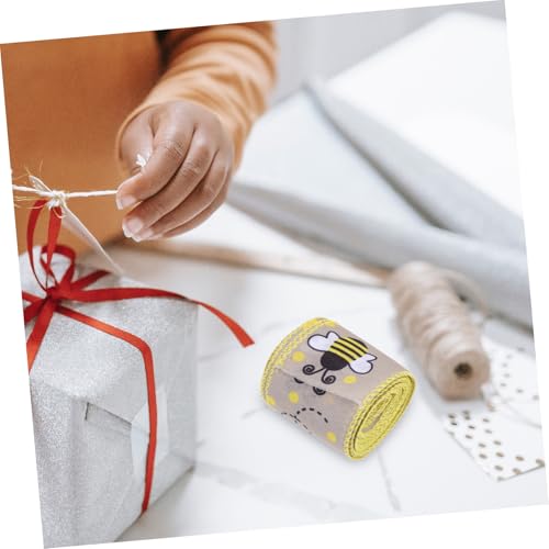 PartyKindom Dekoratives DIY band mit Bienenmuster Breit Polyesterfarbenes Geschenkband für Basteln Haaraccessoires Geschenkverpackung und Partydekoration PartyKindom Dekoratives DIY band mit Bienenmuster Breit Polyesterfarbenes Geschenkband für Basteln Haaraccessoires Geschenkverpackung und Partydekoration von PartyKindom