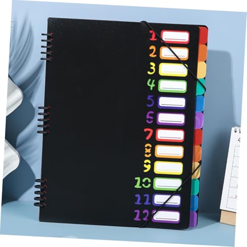 PartyKindom Dokumentenmappe mit Fächern Spiralbindung Hochkapazität Ordner für Büro Schule Zuhause Schwarz Organizer Mappe mit Gummizug zur Sicheren Aufbewahrung und Sortierfunktion PartyKindom Dokumentenmappe mit Fächern Spiralbindung Hochkapazität Ordner für Büro Schule Zuhause Schwarz Organizer Mappe mit Gummizug zur Sicheren Aufbewahrung und Sortierfunktion von PartyKindom