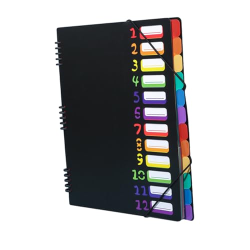 PartyKindom Dokumentenordner mit Fächern und Spiralbindung Bunter Organizer für Zuhause und Schule für Unterlagen Fotos und Design für Professionelle Anwendungen von PartyKindom