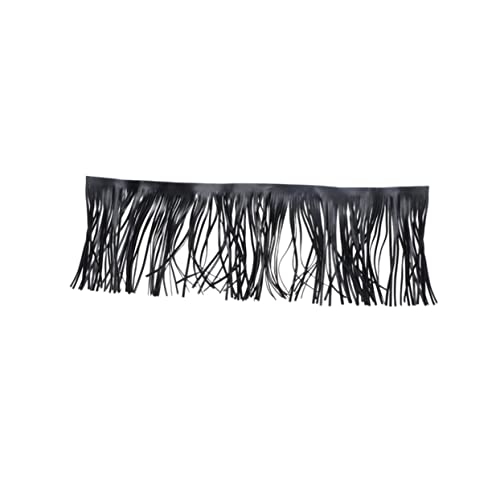 PartyKindom Doppelseitige Schwarze PU Kunstleder Quaste Breit DIY Kleidungszubehör Fransenband Langlebig Vielseitig für Kleidung Taschen Schuhe und Dekoration von PartyKindom