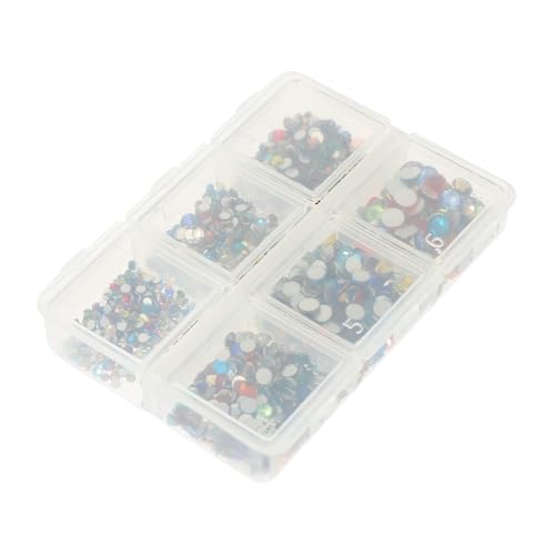 PartyKindom Fach Aufbewahrungsbox mit Flachen Glänzenden Nagel Strasssteinen in Mischfarben DIY Nail Art Zubehör für Maniküre Nail Decoration und Bastelverzierung PartyKindom Fach Aufbewahrungsbox mit Flachen Glänzenden Nagel Strasssteinen in Mischfarben DIY Nail Art Zubehör für Maniküre Nail Decoration und Bastelverzierung von PartyKindom