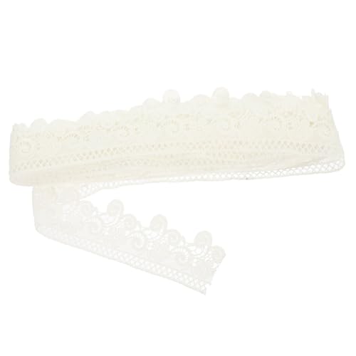 PartyKindom Fensterdekoration Spitzenband Weiß Besticktes Spitzenband für DIY Nähen Gardinen Tischdecken Vintage Stil Robust Atmungsaktiv Vielseitig für Hochzeit Party Geschenkverpackung von PartyKindom