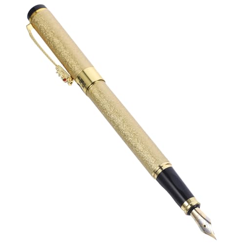 PartyKindom Füllfederhalter Feine Spitze Leichter Metall schreibstift mit Ergonomischem Design Rutschfest Tragbar für Schule Büro Kalligraphie und Alltagsschreiben Goldfarben PartyKindom Füllfederhalter Feine Spitze Leichter Metall schreibstift mit Ergonomischem Design Rutschfest Tragbar für Schule Büro Kalligraphie und Alltagsschreiben Goldfarben von PartyKindom
