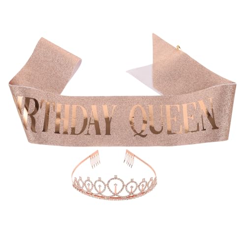 PartyKindom Geburtstagskrone und Party Schärpe für Mädchen Haarschmuck Krone mit Glänzender Dekoration Bequemes Material Teiliges Geburtstags Accessoire für Unvergessliche Feiern PartyKindom Geburtstagskrone und Party Schärpe für Mädchen Haarschmuck Krone mit Glänzender Dekoration Bequemes Material Teiliges Geburtstags Accessoire für Unvergessliche Feiern von PartyKindom