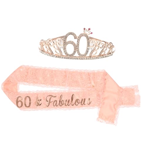 PartyKindom Geburtstagsschärpe und Tiara für Frauen Geburtstag Roségoldenes und Spitzen Schärpe Partydeko und Fotorequisite Geburtstagszubehör für Damen PartyKindom Geburtstagsschärpe und Tiara für Frauen Geburtstag Roségoldenes und Spitzen Schärpe Partydeko und Fotorequisite Geburtstagszubehör für Damen von PartyKindom