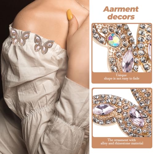 PartyKindom Glitzernde Strass Schmetterling Applikation DIY Schuhdekoration Langlebig und Vielseitiger Aufnäher für Kleidung Schuhe und Accessoires von PartyKindom