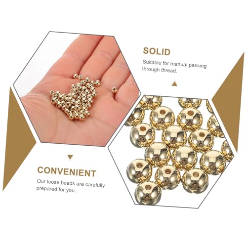 PartyKindom Goldfarbene Ccb Kunststoffperlen Rund DIY Schmuck Bastelperlen für Armbänder Halsketten Ohrringe Handwerk Zubehör von PartyKindom