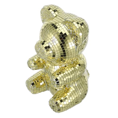 PartyKindom Große Disco Spiegel Bär Figur aus Langlebigem Material Reflektierende Party Tischdekoration Vielseitiges Dekoratives Tierornament für Geburtstag und Eventgestaltung von PartyKindom