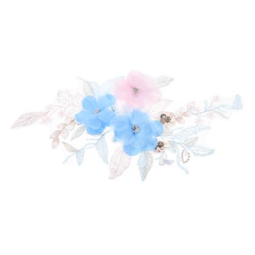 PartyKindom Großer Blumenapplikations Stickerei Patch für Kleidung DIY Dekoration für Hochzeitskleider Taschen und Mehr Vielseitiges Zubehör zur Verlängerung der von Kleidungsstücken für von PartyKindom