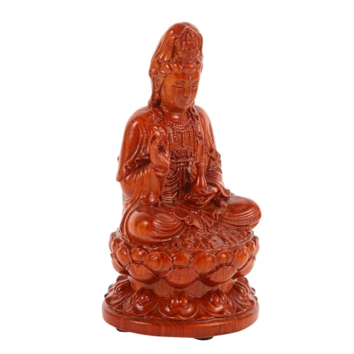 PartyKindom Handgeschnitzte Avalokitesvara Holzfigur Höhe Guanyin Buddha Statue Holzdekor mit Lotus Feng Shui Skulptur für Wohnraum Büro Garten und Meditationsbereich PartyKindom Handgeschnitzte Avalokitesvara Holzfigur Höhe Guanyin Buddha Statue Holzdekor mit Lotus Feng Shui Skulptur für Wohnraum Büro Garten und Meditationsbereich von PartyKindom