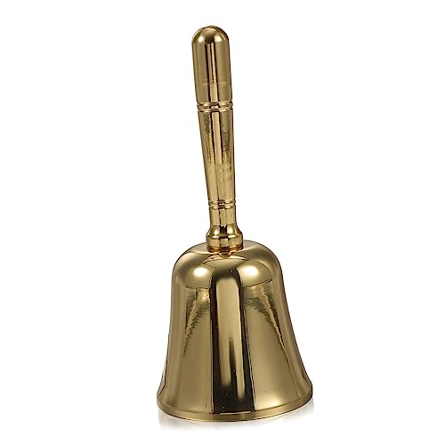 PartyKindom Handglocke aus Massivem Messing mit Griff Lautes Klares Glöckchen für Restaurant Hotel Bar Küche und Empfang Klassische Handliche Serviceglocke im Retro Stil für Vielseitige von PartyKindom