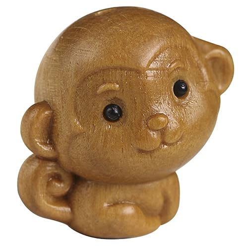 PartyKindom Hölzerne Affenstatue Schlüsselanhänger Holzfigur Für DIY Anhänger Hängende Affendekor Aus Sandelholz Für Fans von PartyKindom