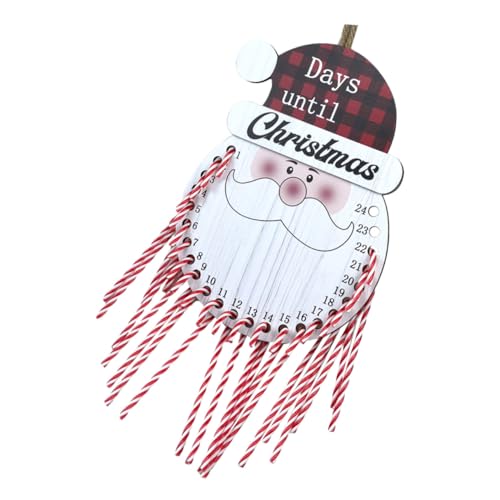 PartyKindom Holz Weihnachtsmann Hängeornament Adventskalender Deko mit Bartform Ästhetische Weihnachtsdeko Hängender Countdown Kalender für Tür und Wand Festliche Winterdekoration PartyKindom Holz Weihnachtsmann Hängeornament Adventskalender Deko mit Bartform Ästhetische Weihnachtsdeko Hängender Countdown Kalender für Tür und Wand Festliche Winterdekoration von PartyKindom