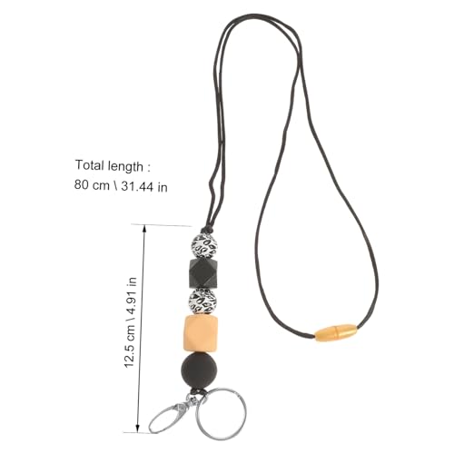 PartyKindom Holzperlen Lanyard für Ausweishalter Leichtes Schlüsselband mit Elegantem Design Komfortabler für Büro Schule und Partys Langlebige Kette mit Angenehmer von PartyKindom