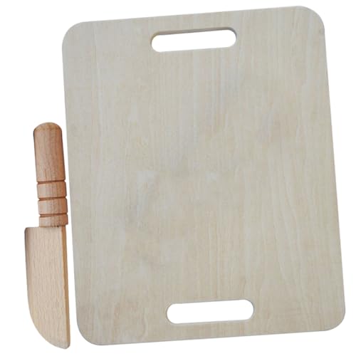 PartyKindom Holzspielzeug Küchen Schneidebrett Realistisches DIY Küchenmesser mit Abgerundeten Kanten Sicherer Holz Cutter für Jungen Mädchen Spielerisches Kochen Lernen Kompakt und Langlebig von PartyKindom