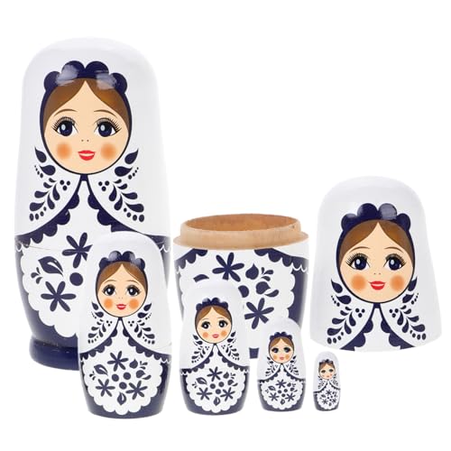 PartyKindom Holzspielzeug Russische Nesting Dolls Bastelset Teiliges Handbemaltes Holzfiguren Traditionelle Matruschka Puppen DIY Dekoration für Mädchen Kreatives Kunsthandwerk von PartyKindom
