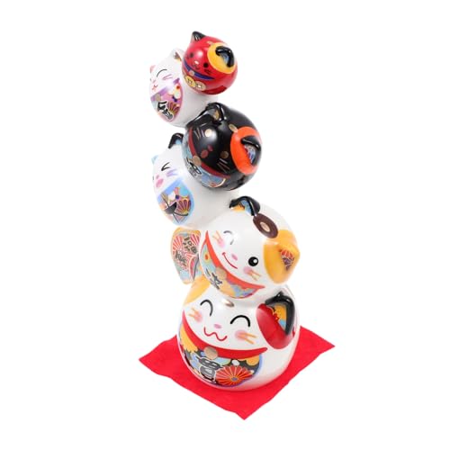 PartyKindom Japanische Keramik Dharma Dekoration Weiß Einzigartiger Desktop Schmuck Spirituelle Wohn und Büro Deko Verarbeitung für Freunde und Familie von PartyKindom