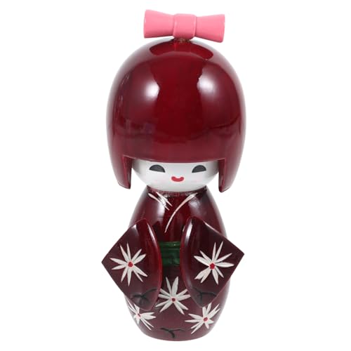 PartyKindom Japanische Kimono Puppe Holzfigur Traditionell Handbemalt Wohnraumdekoration Wohnzimmer Tischdeko Geschenkidee von PartyKindom