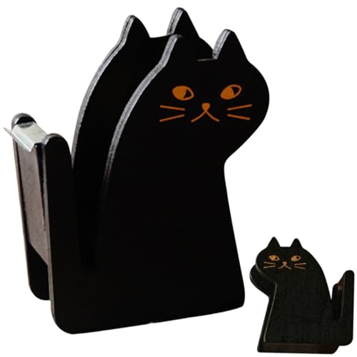 PartyKindom Katze Geformter Klebebandspender Holz Vintage Desktop Klebeband Cutter für und Süßes Katzen Design Hochwertiges Material Praktische Nutzung von PartyKindom