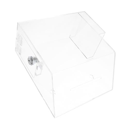 PartyKindom Klare Acryl Spendenbox mit Schloss und Einwurfschlitz Kompakte Robuste Sammelbox für Büro Schule Wohltätigkeit und Veranstaltungen Vielseitige Transparente Wahl und Vorschlagsbox von PartyKindom