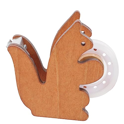 PartyKindom Klebebandspender aus Holz im Squirrel Design Niedlicher Tape Dispenser für Schreibtisch Praktisch und Handlich für Bürobedarf Einfaches Schneiden von Klebeband für Zuhause Schule von PartyKindom
