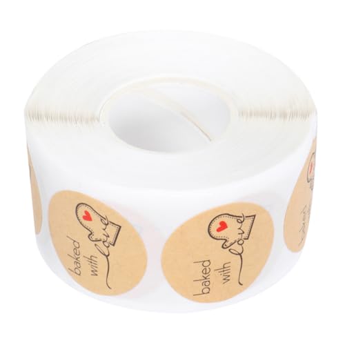 PartyKindom Kraftpapier Aufkleber Rolle Baked With Love Verpackung Sticker für Süßigkeiten und Papiertüten Selbstklebend Ablösbar ohne Rückstände Festliche Designs für Valentinstag und Feiern PartyKindom Kraftpapier Aufkleber Rolle Baked With Love Verpackung Sticker für Süßigkeiten und Papiertüten Selbstklebend Ablösbar ohne Rückstände Festliche Designs für Valentinstag und Feiern von PartyKindom