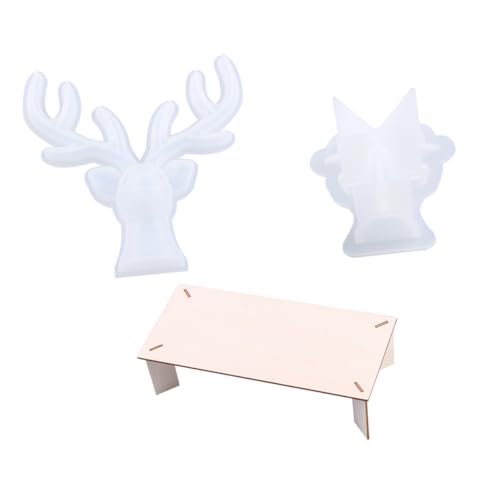 PartyKindom Kreative DIY Silikonform Teiliges Epoxidharz Gießform für Schmuckhalter und Dekorative Hirschgeweih Ornamente Wiederverwendbar Leicht zu Reinigen für Weihnachten und Basteln von PartyKindom