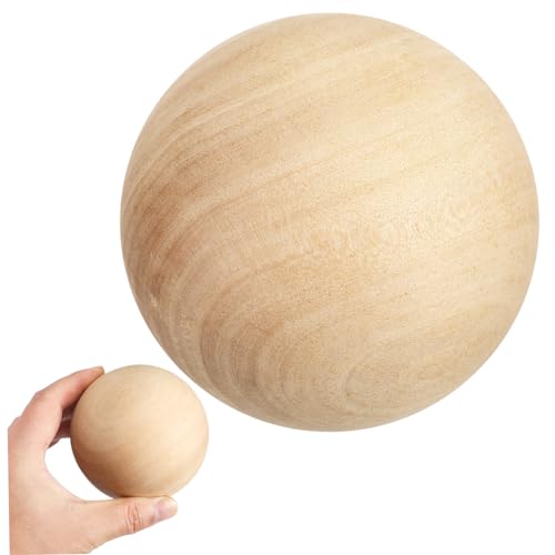 PartyKindom Kugel Aus Holz Weihnachtsdekoration Bemalter Spielzeugball Kind Projekt Rustikales Gartenkugeln Als Ornamente Handgefertigt Tischplatte Hochzeitsdekor Kuppel Hölzern Beige von PartyKindom