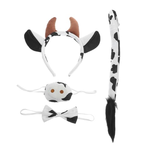 PartyKindom Kuh Kostüm Set mit Haarreif und Nase Teiliges Cosplay Zubehör für Partys Karneval und Halloween für Kreative Verkleidungen und Aufführungen PartyKindom Kuh Kostüm Set mit Haarreif und Nase Teiliges Cosplay Zubehör für Partys Karneval und Halloween für Kreative Verkleidungen und Aufführungen von PartyKindom