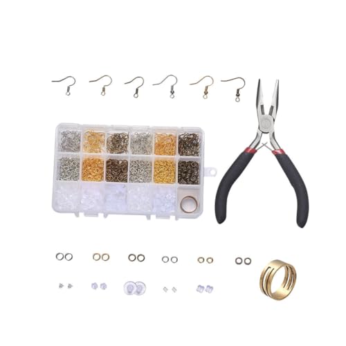 PartyKindom Kupfer DIY Schmuck Ohrhaken Fächer Ohrring Zubehör mit Zange Verschlussringen für Ohrringe Basteln Langlebiges Material für Damen und Schmuckherstellung von PartyKindom