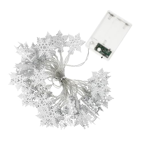 PartyKindom LED Schneeflocken Lichterkette mit Warmweißen Leds Batteriebetrieben Dekorative Partybeleuchtung für Weihnachten Innenbereich Einfache Installation Energiesparend und Langlebig von PartyKindom