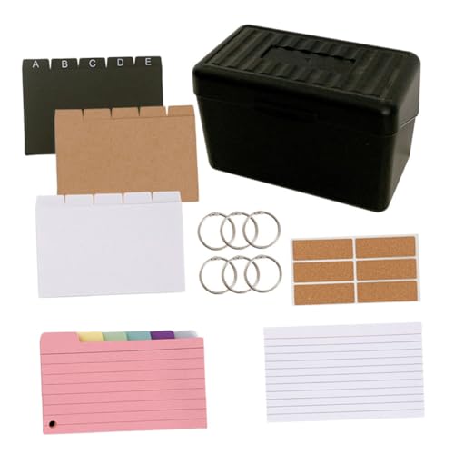 PartyKindom Liniertes Karteikarten Set mit Farben und Schwarzer Aufbewahrungsbox Tragbarer Notizkartenhalter für Effiziente Organisation für Daten Rezept und Lernkarten Praktischer PartyKindom Liniertes Karteikarten Set mit Farben und Schwarzer Aufbewahrungsbox Tragbarer Notizkartenhalter für Effiziente Organisation für Daten Rezept und Lernkarten Praktischer von PartyKindom