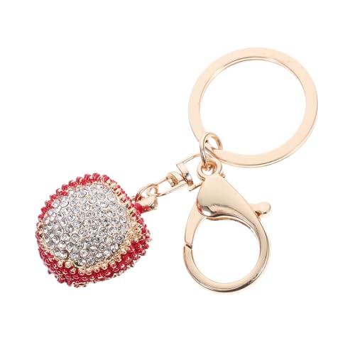 PartyKindom Litschi-Schlüsselanhänger Obst-Geldbeutel-Ornament Schlüsselanhänger mit Fruchtanhänger Rhinestone Schlüsselanhänger Mode Schlüsselanhänger charms anhänger Frucht-Schlüsselanhänger von PartyKindom